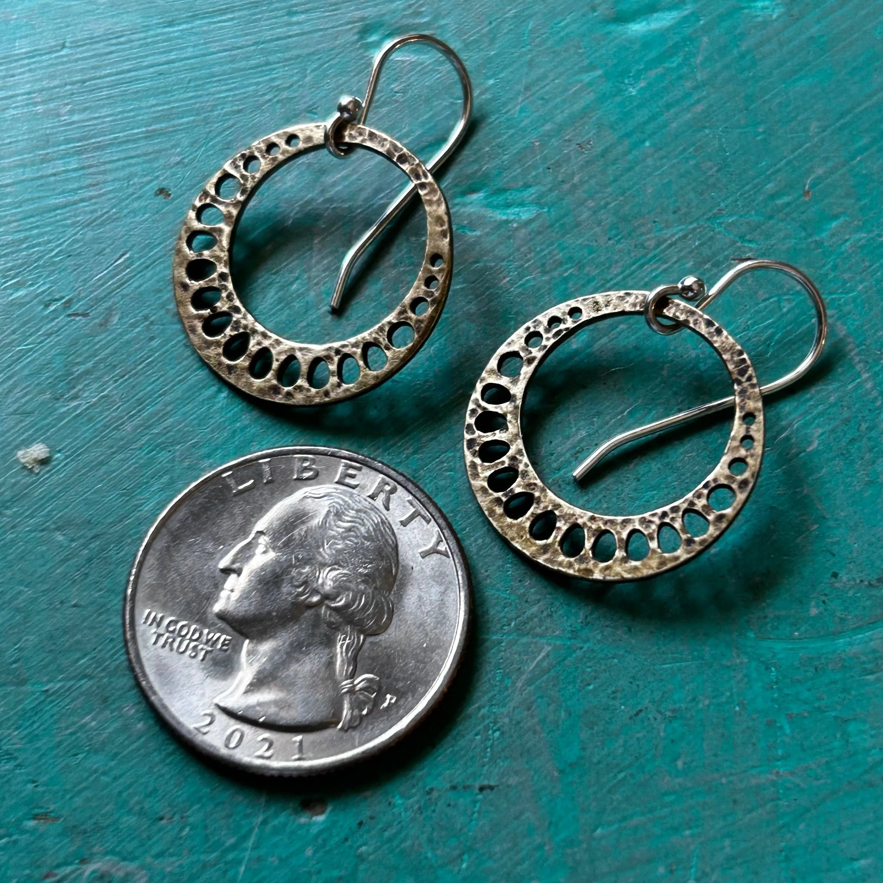 Jennifer Kahn Jewelry - TINY Lotus Root Earrings in Brass- petite and sweet!