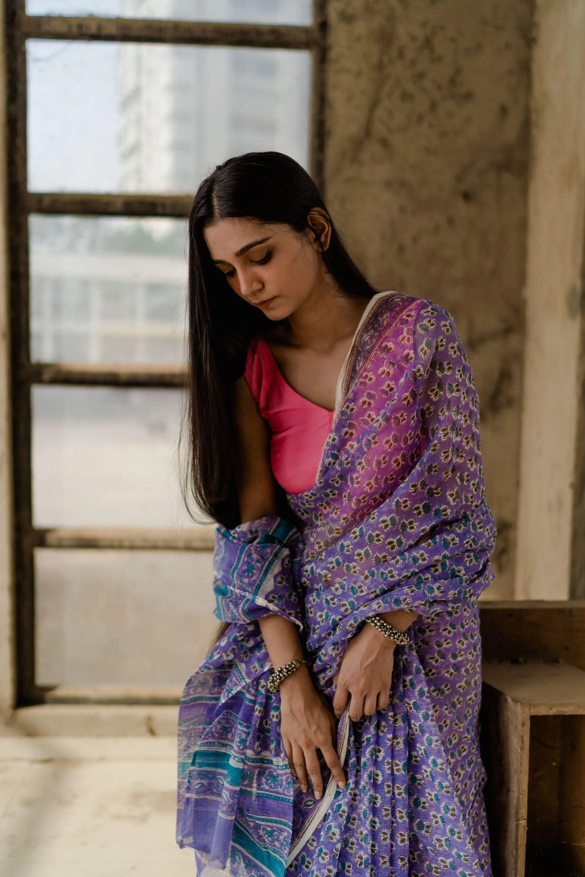 Kaisori Bagh Mallika Kota blockprinted saree