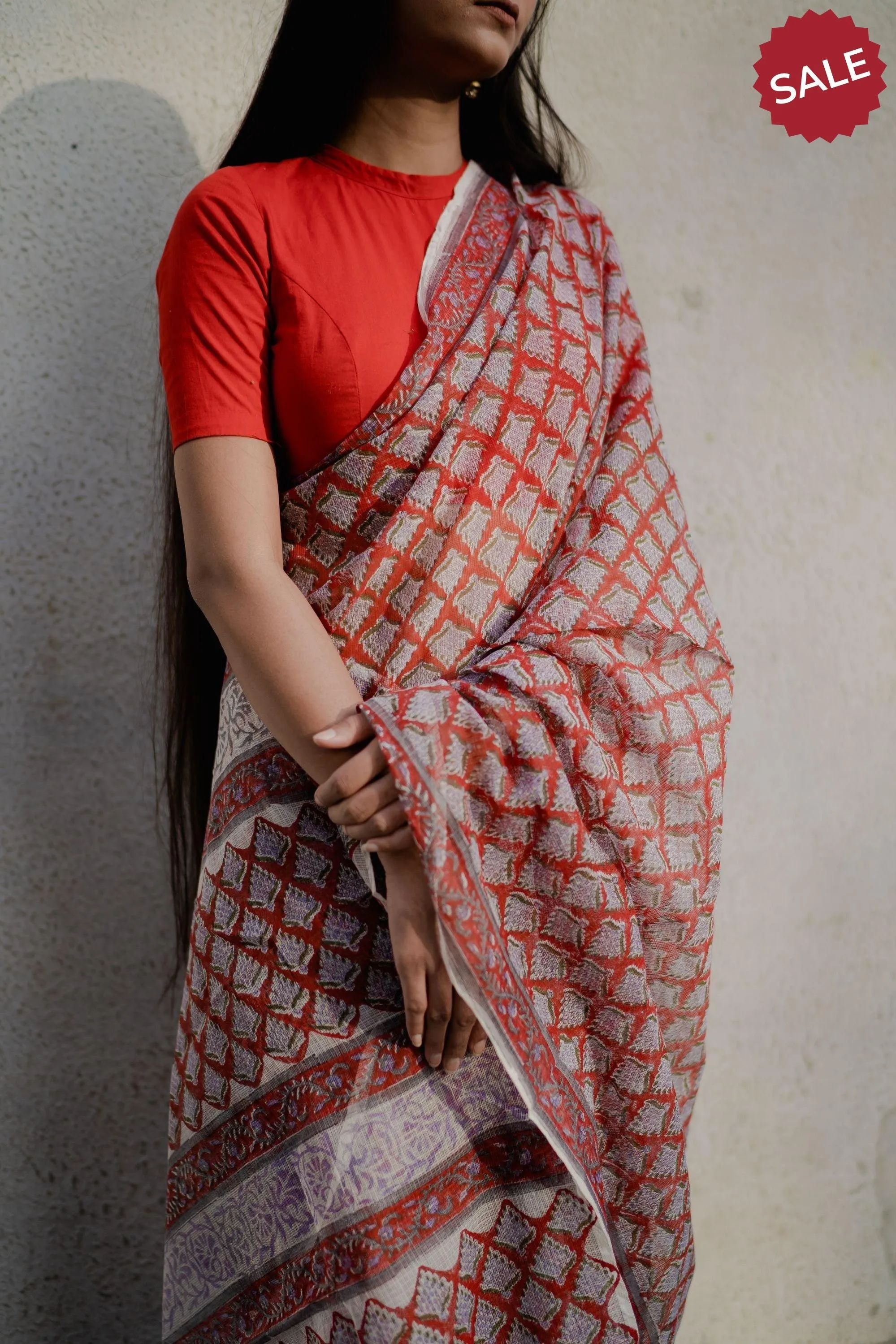 Kaisori Bagh Palaash Kota blockprinted saree