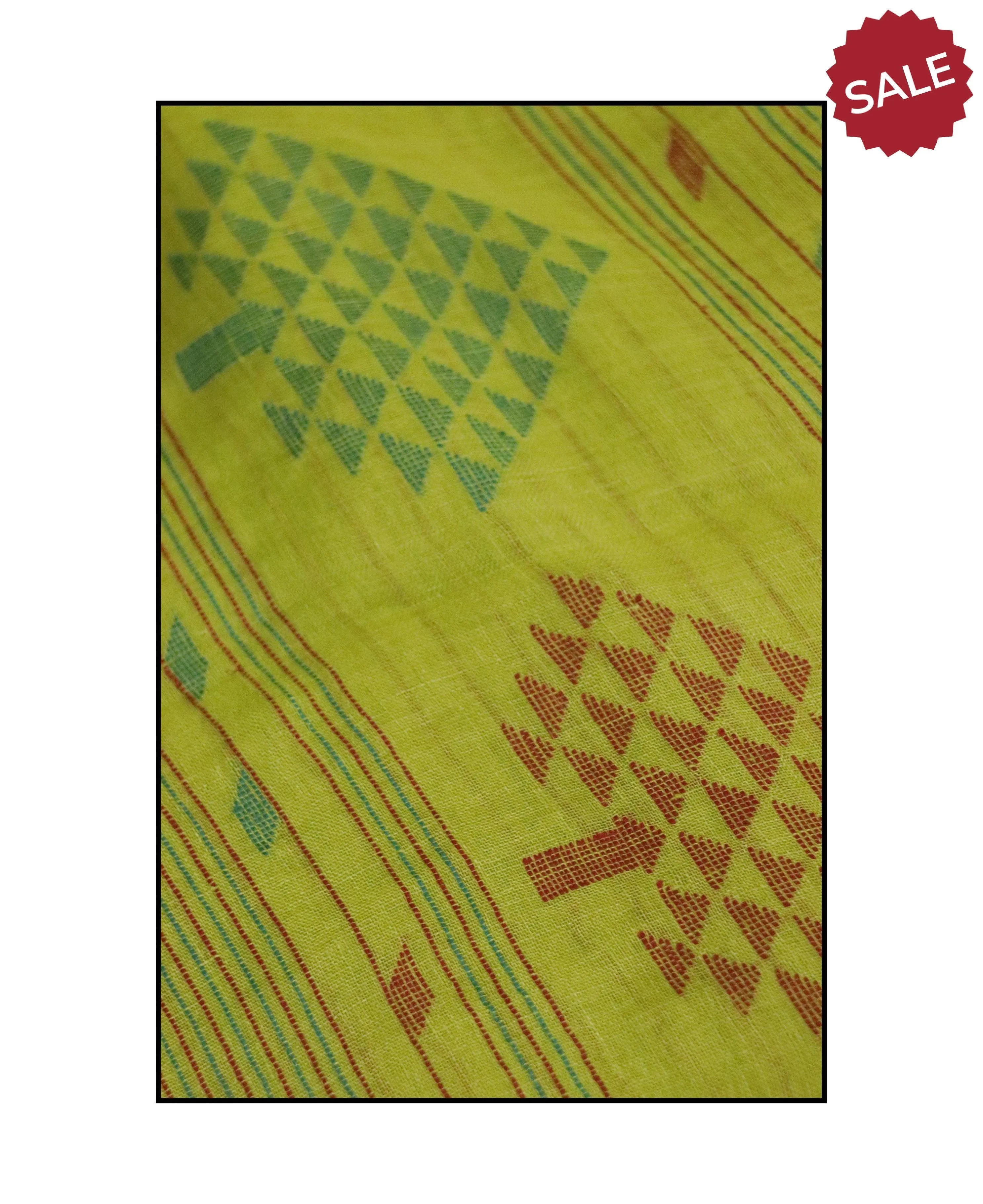 Kaisori Ekaya Harita Linen Jamdani saree