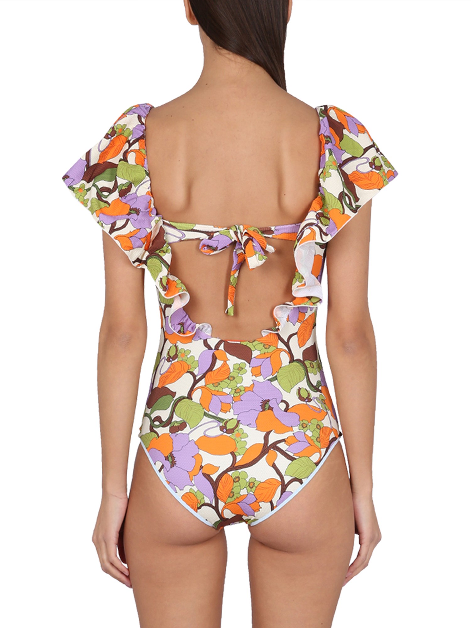 LA DOUBLEJ    SCARLET NYLON ONE-PIECE SWIMSUIT