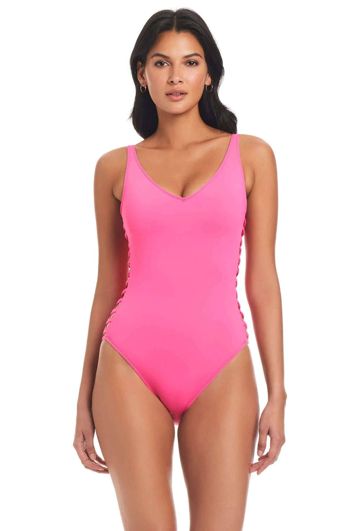 Lace Down One Piece Swimsuit