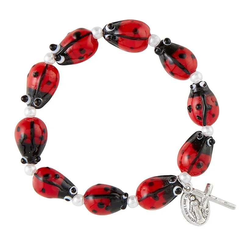 Ladybug Rosary Bracelet with story card (70% off)