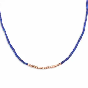 Lapis & 14K Gold Beaded Necklace