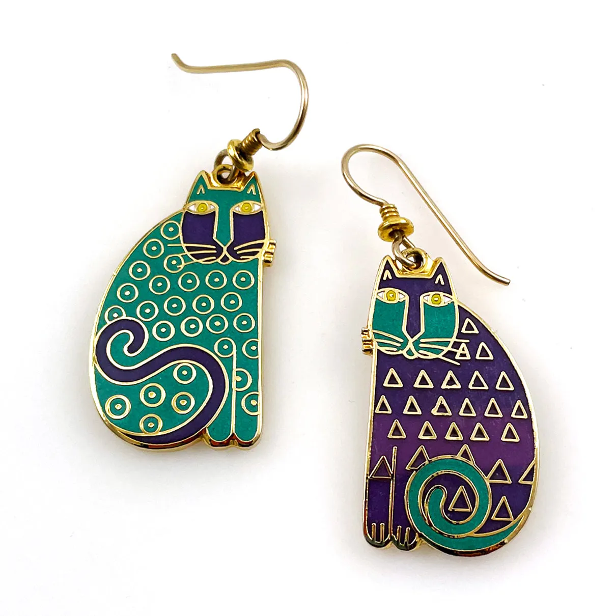 Laurel Burch Enamel Elijah's Cats Earrings