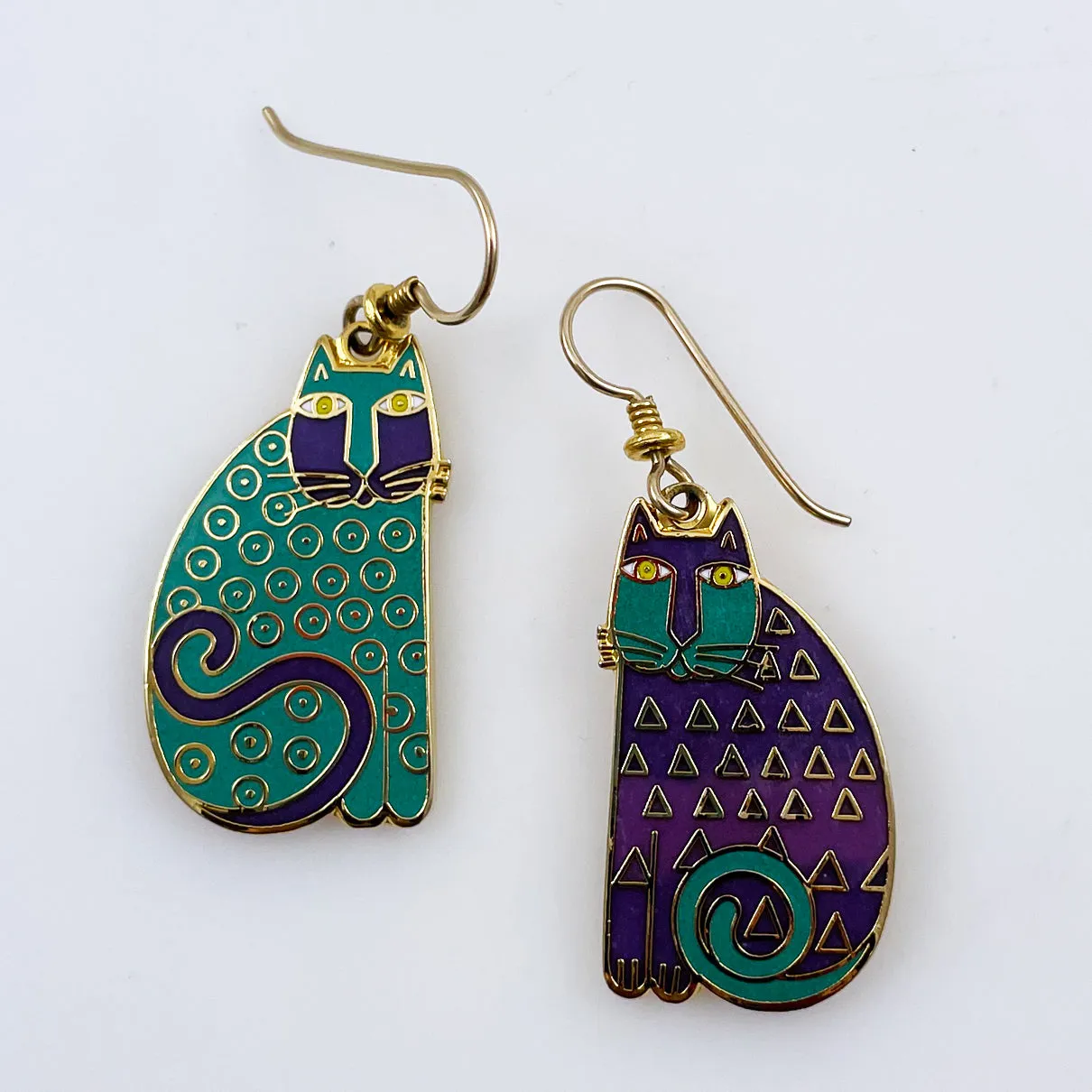 Laurel Burch Enamel Elijah's Cats Earrings