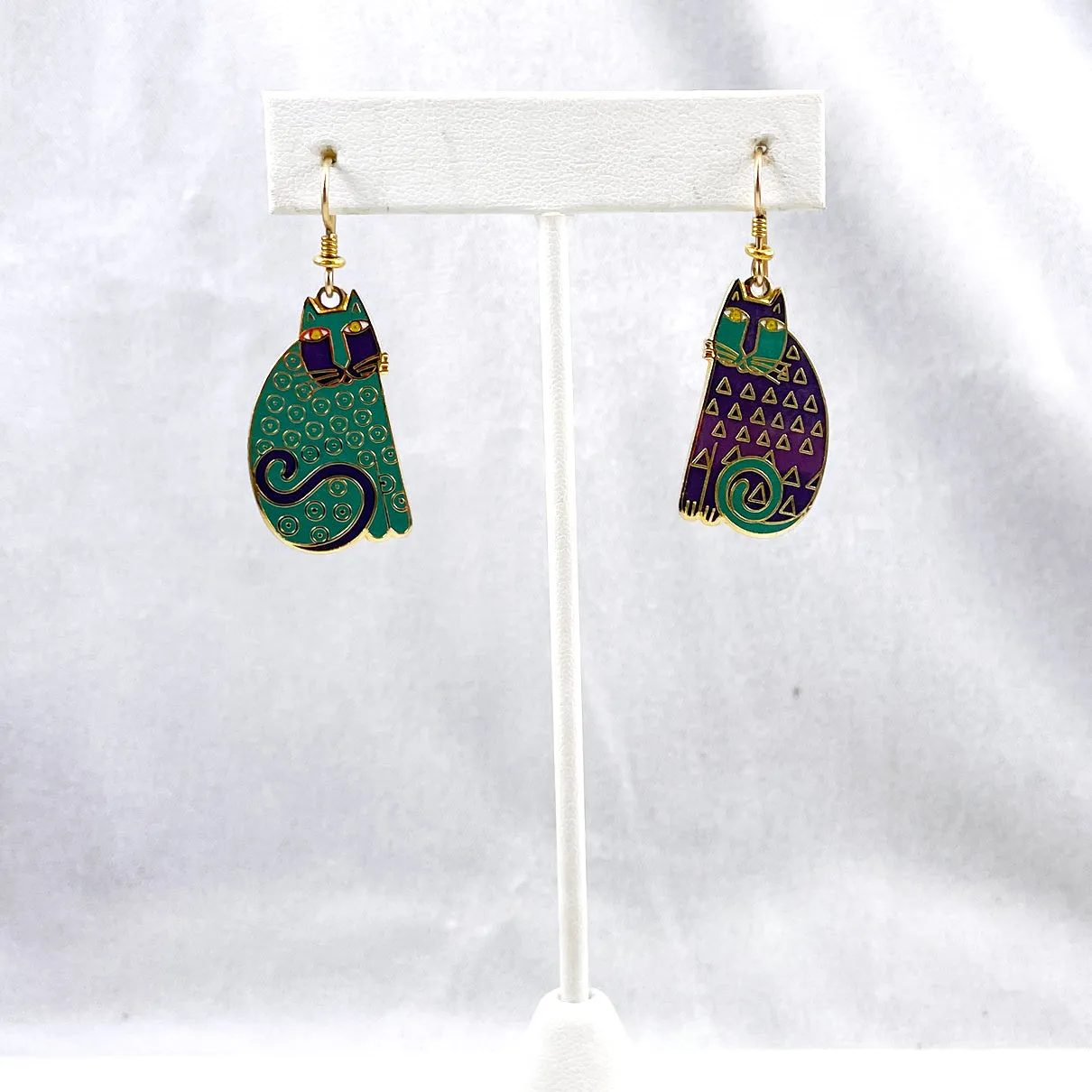 Laurel Burch Enamel Elijah's Cats Earrings