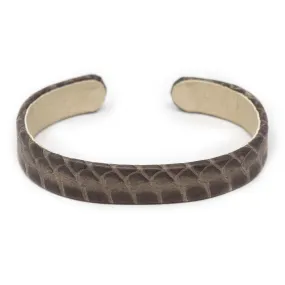 Leather Faux Lz Print Open Cuff Grey