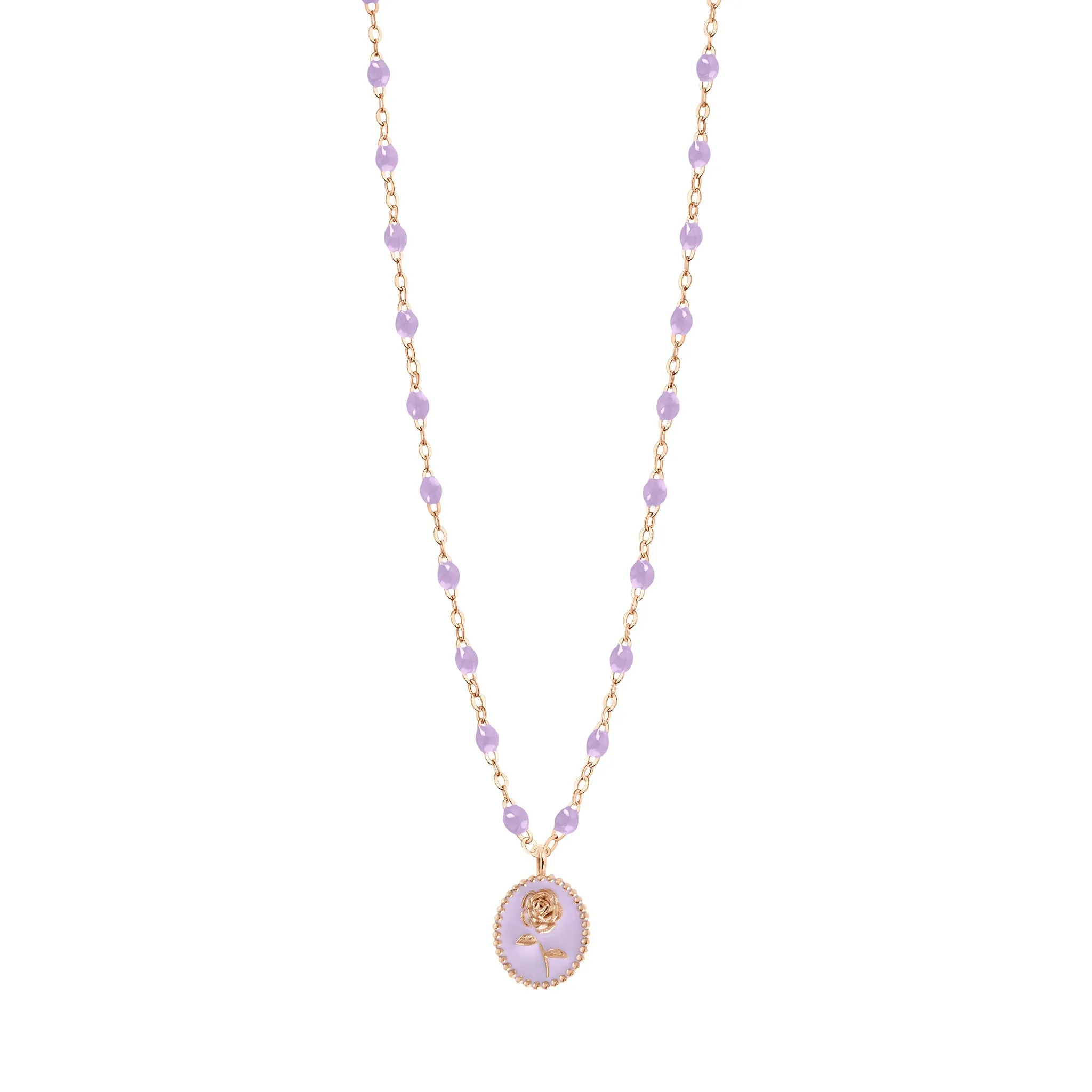 Lilac Rose Necklace, Rose Gold, 16.5