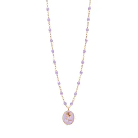 Lilac Rose Necklace, Rose Gold, 16.5