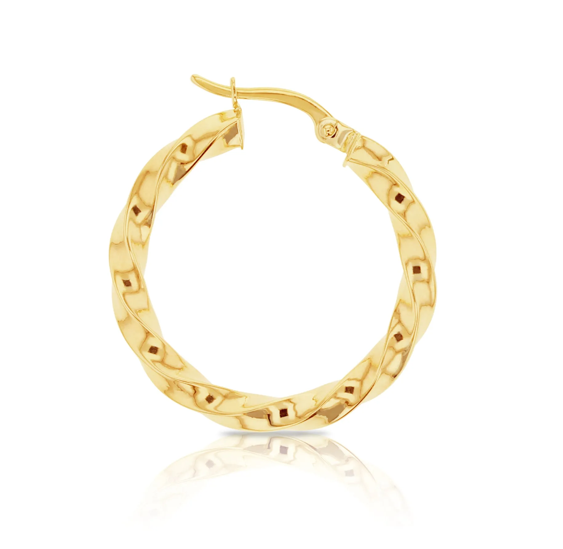 Loose Chain Twist Hoop Earrings