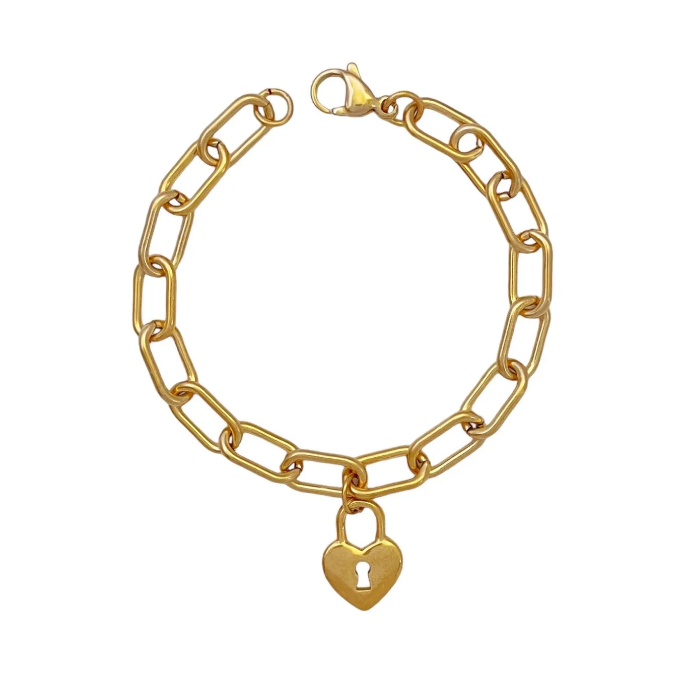 Love Oval Link Bracelet Gold