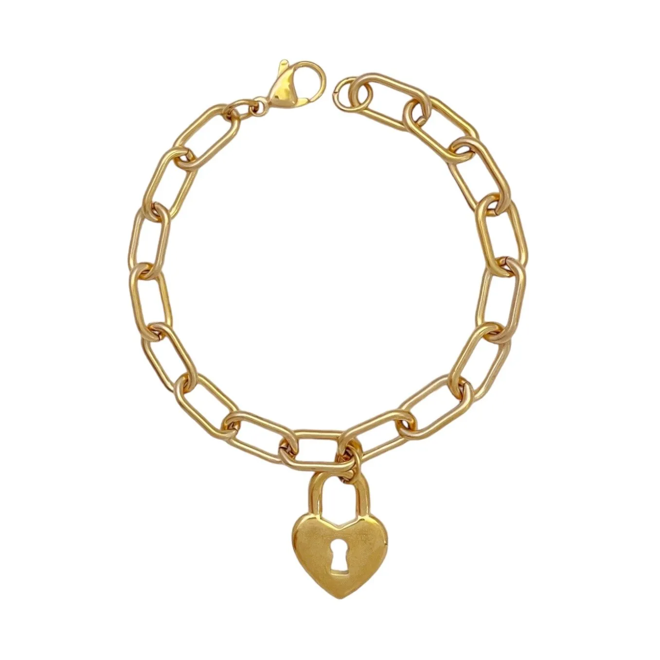 Love Oval Link Bracelet Gold