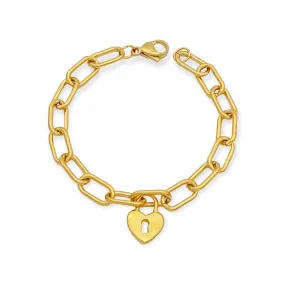 Love Oval Link Bracelet Gold