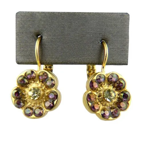 Mariana Handmade Gold Swarovski Crystal Earrings 1220 1032 Purple Jonquil