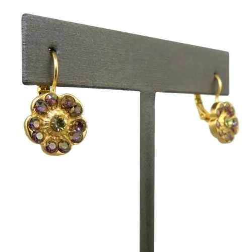 Mariana Handmade Gold Swarovski Crystal Earrings 1220 1032 Purple Jonquil