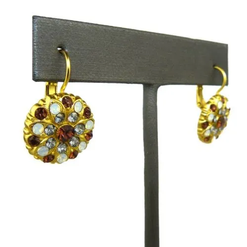 Mariana Handmade Swarovski Crystal Earrings Gold 1029 1016 Topaz Light Sapphire