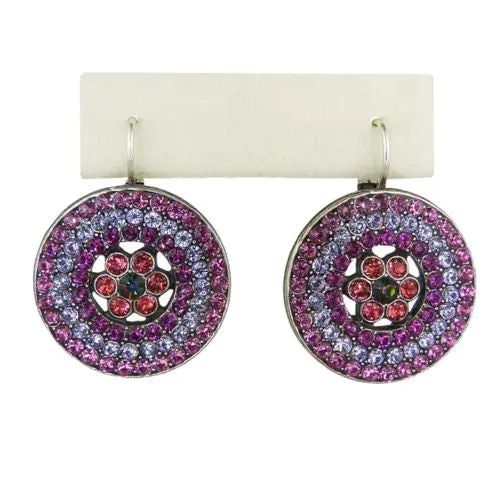 Mariana Handmade Swarovski Crystal Earrings Roundel Design 1078/1 1027 Fuchsia Hyacinth