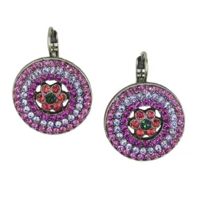 Mariana Handmade Swarovski Crystal Earrings Roundel Design 1078/1 1027 Fuchsia Hyacinth