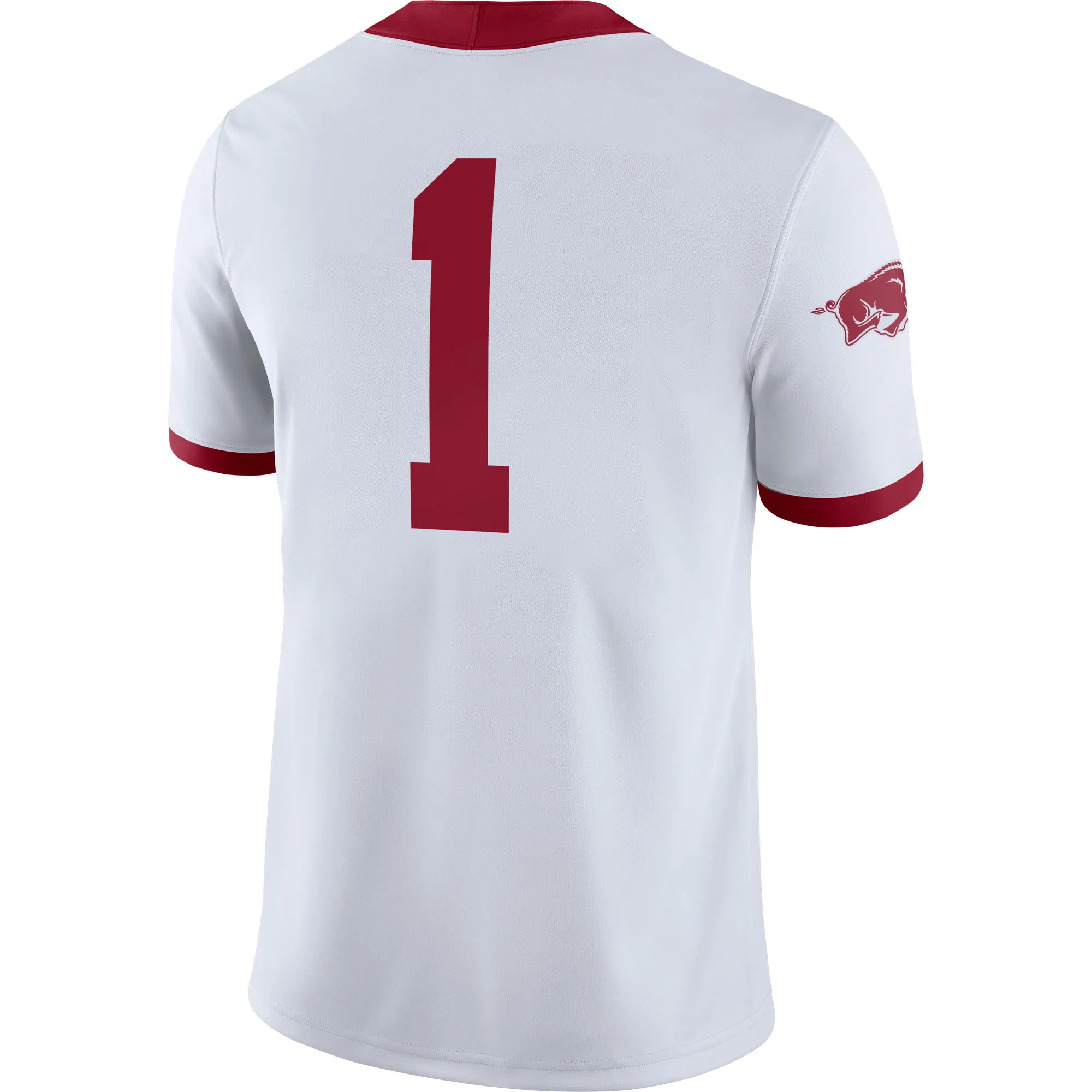 Men's Nike #1 White Arkansas Razorbacks Alternate Game Jersey