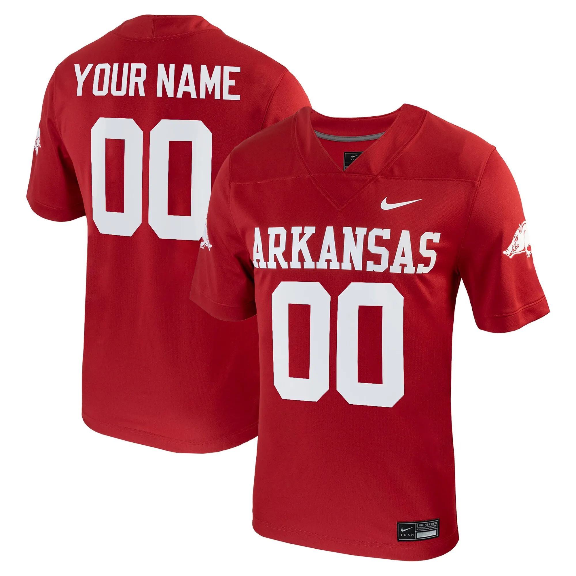 Men's Nike  Cardinal Arkansas Razorbacks Custom Football Game Jersey