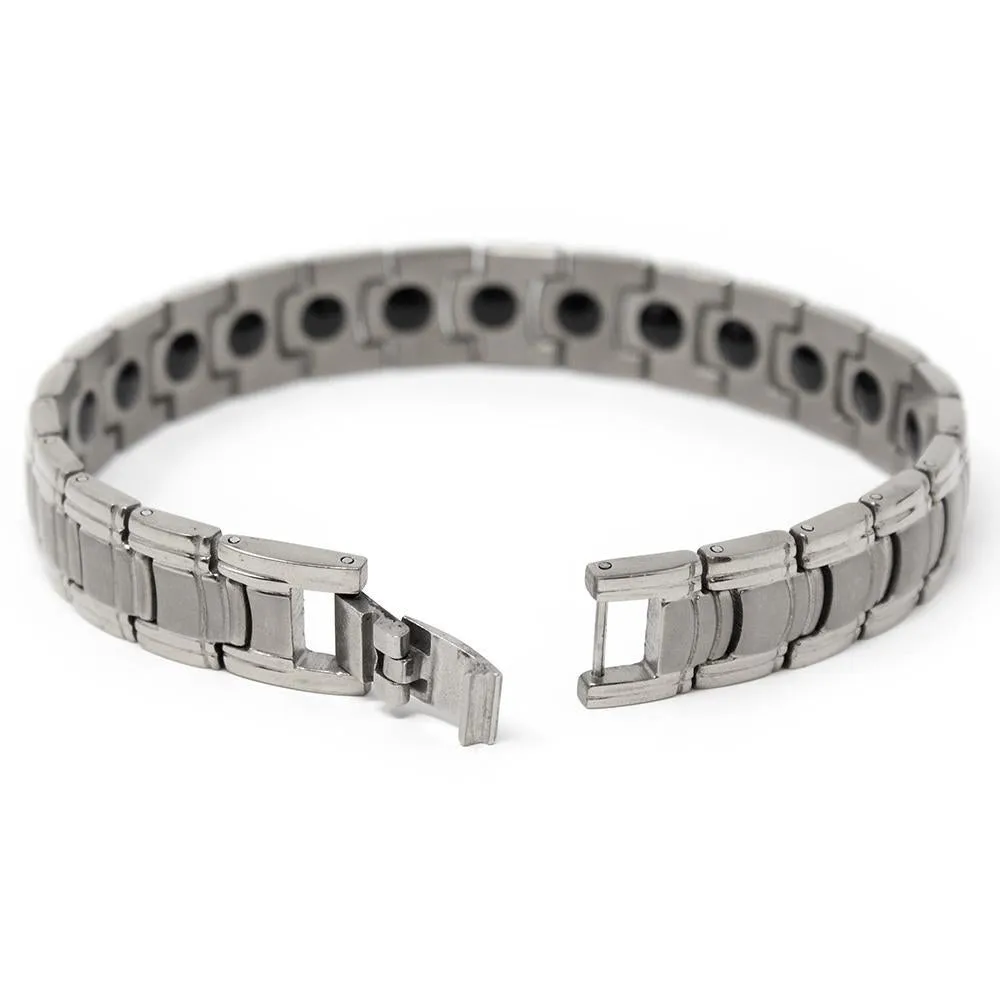 Men's Stainless Steel Link Bracelet with Magnet