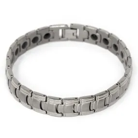 Men's Stainless Steel Link Bracelet with Magnet