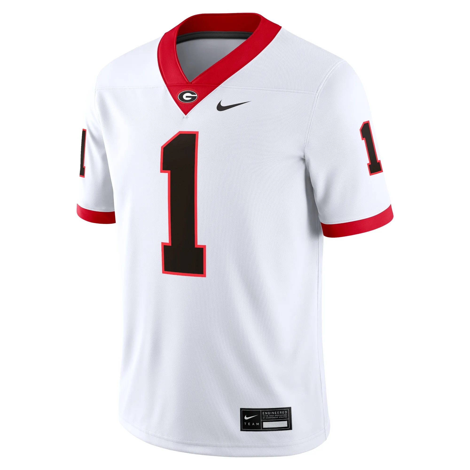 Men's Nike #1 White Georgia Bulldogs Game Jersey