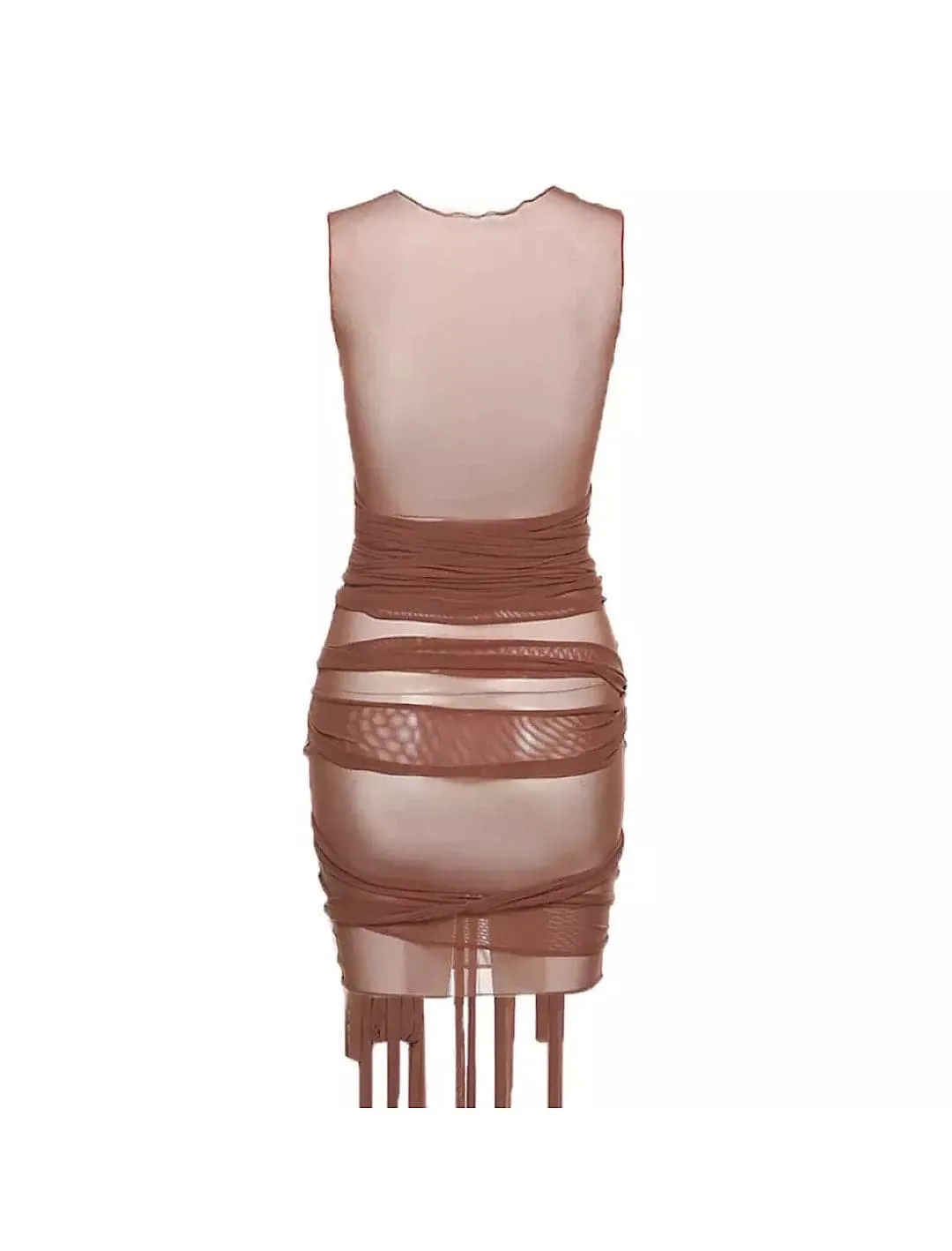 Mesh Bandage Strappy Mini Dress