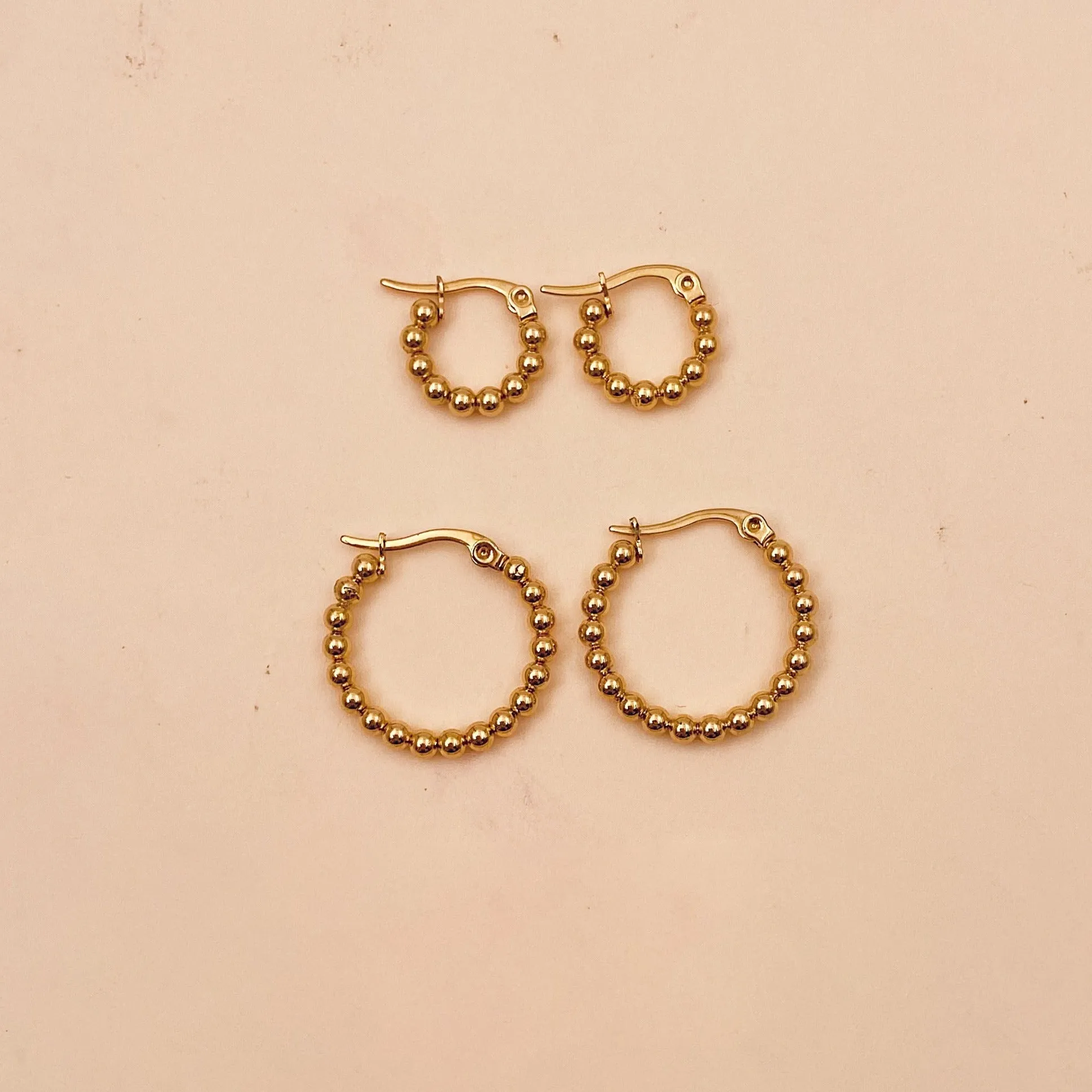 Midi Ball Circle Hoop Earrings