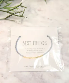 Minimalist Bracelet, Best Friends - Cool Blue/Gold