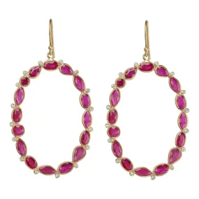 Multi-Shape Ruby Mix-It-Up Earrings with Diamonds