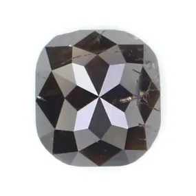 Natural Loose Cushion Brown Black Color Diamond 0.75 CT 6.10 MM Cushion Shape Rose Cut Diamond KR822