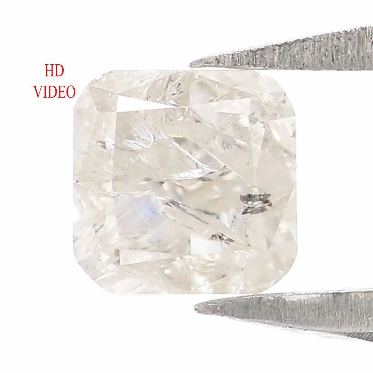 Natural Loose Cushion Yellow Grey Color Diamond 0.36 CT 3.90 MM Cushion Shape Rose Cut Diamond KR1811