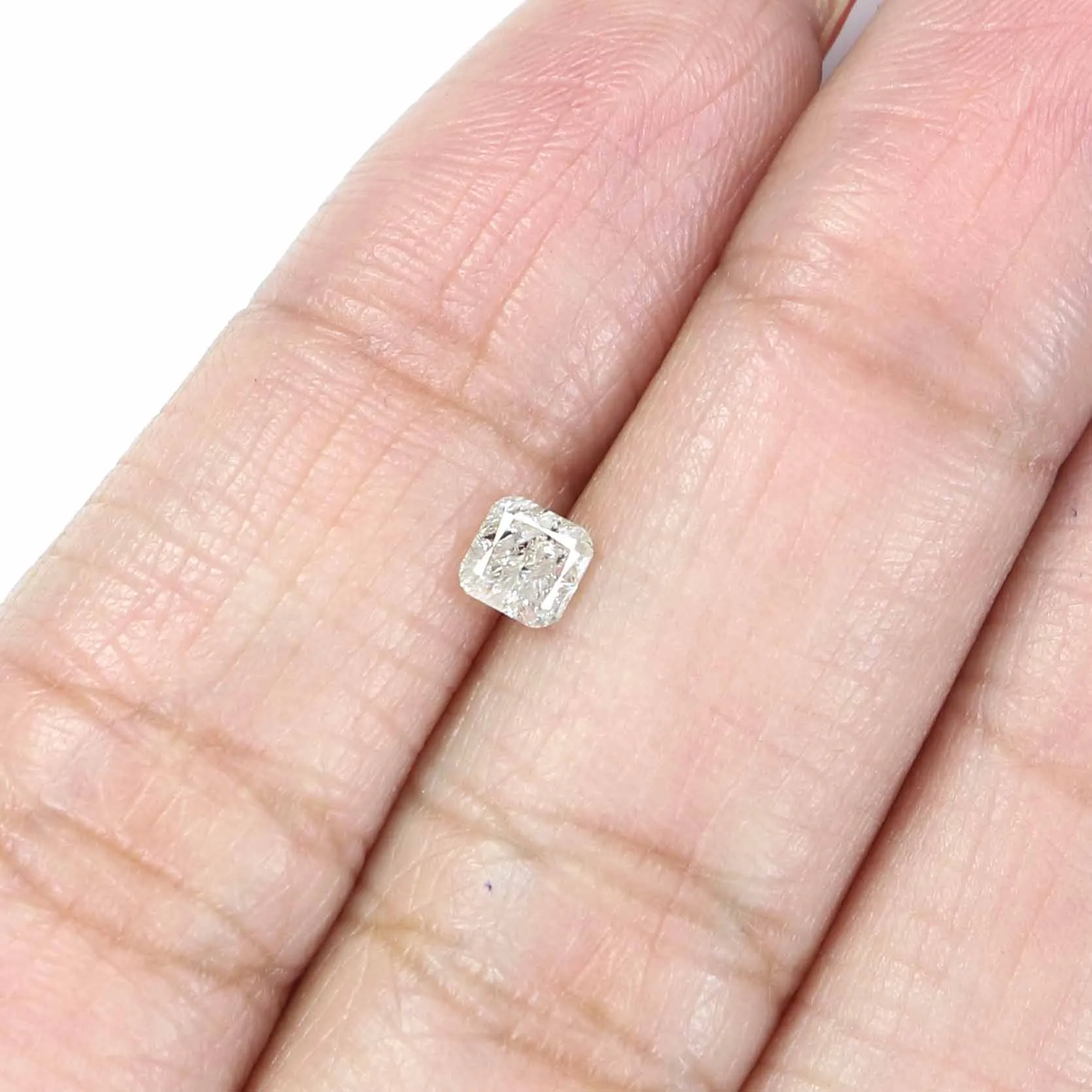 Natural Loose Cushion Yellow Grey Color Diamond 0.36 CT 3.90 MM Cushion Shape Rose Cut Diamond KR1811