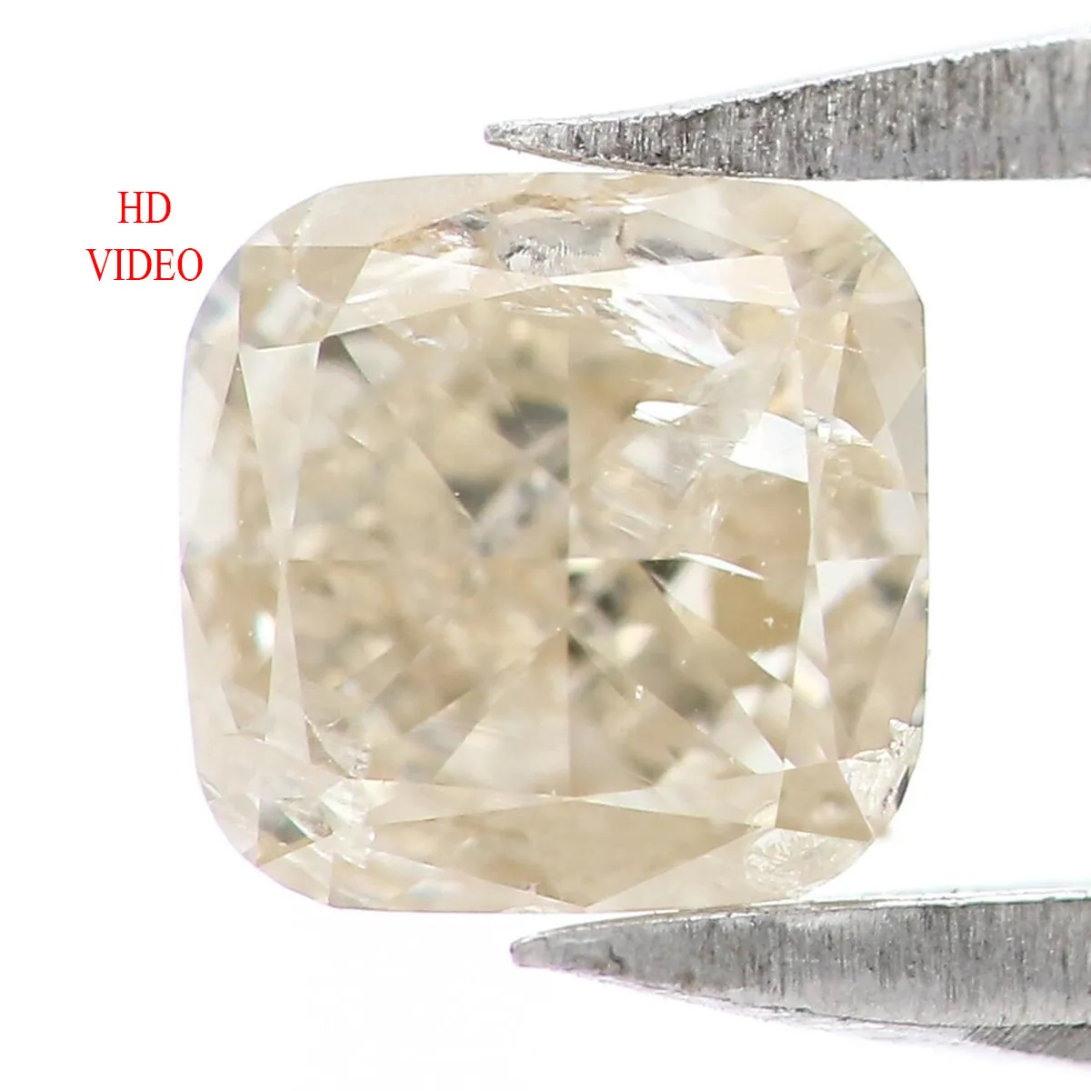 Natural Loose Cushion Yellow Grey Color Diamond 0.39 CT 4.30 MM Cushion Shape Rose Cut Diamond L7452