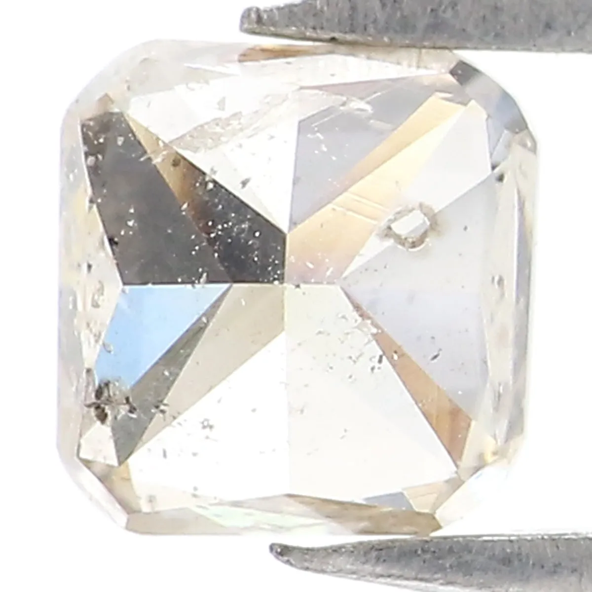 Natural Loose Cushion Yellow Grey Color Diamond 0.54 CT 4.40 MM Cushion Shape Rose Cut Diamond L5947