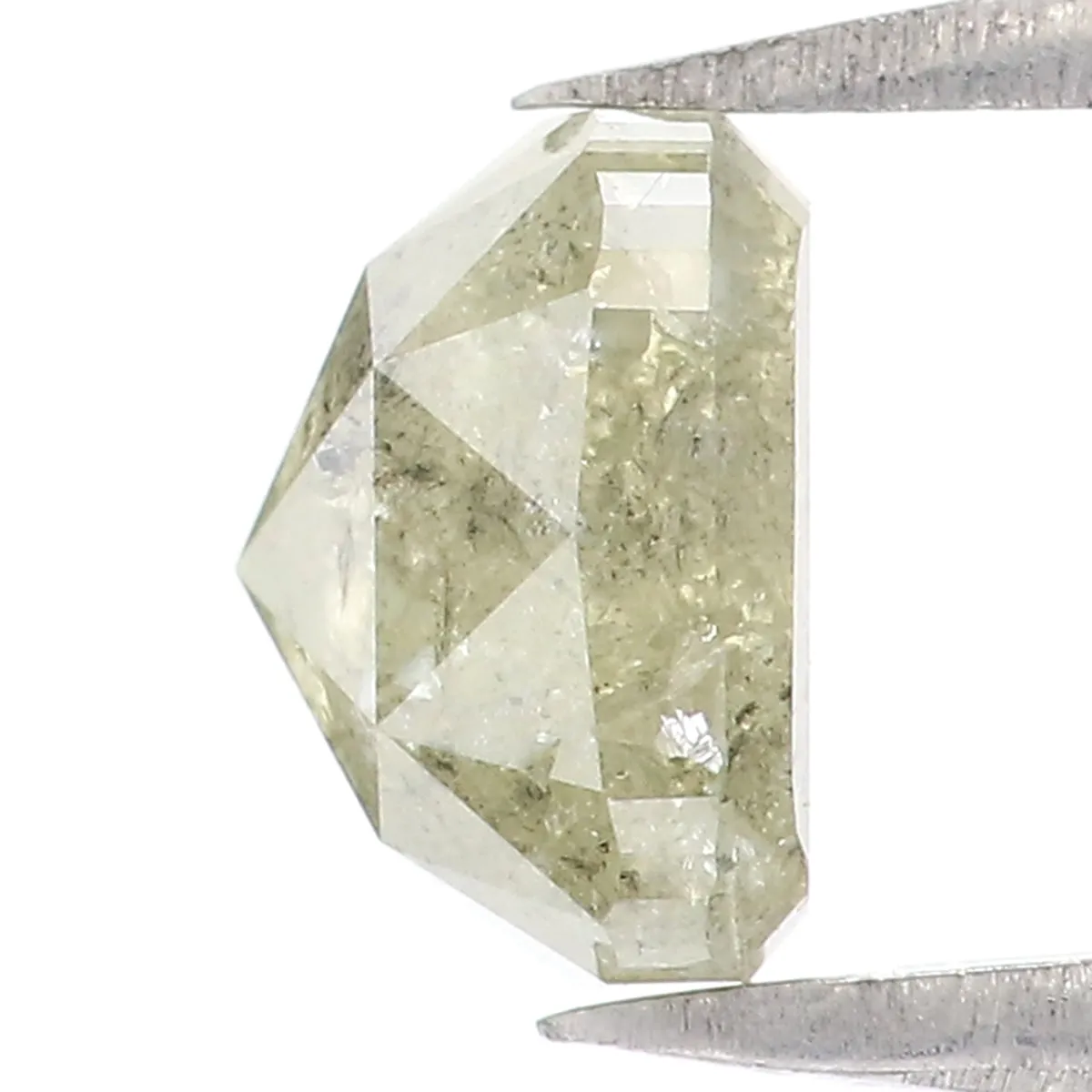 Natural Loose Cushion Yellow Grey Color Diamond 1.64 CT 6.50 MM Cushion Shape Rose Cut Diamond KR1939