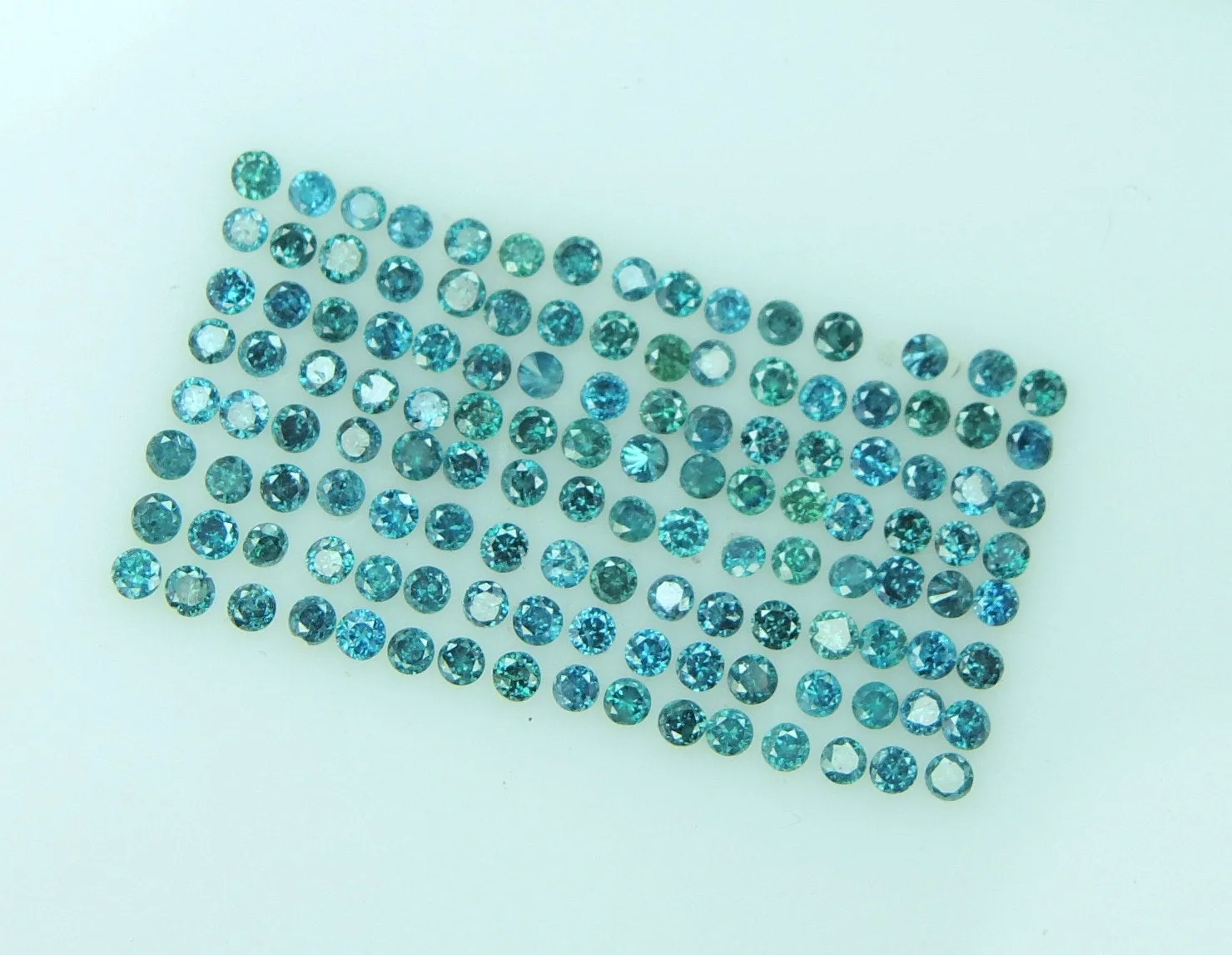 Natural Loose Diamond Brilliant Round Fancy Blue Color I1-I3 Clarity 100% Real Diamond 100 Pcs Q21