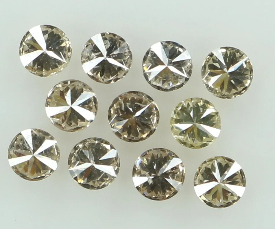 Natural Loose Diamond Round Brown Color I1-SI2 Clarity 11 Pcs 0.38 Ct L6575