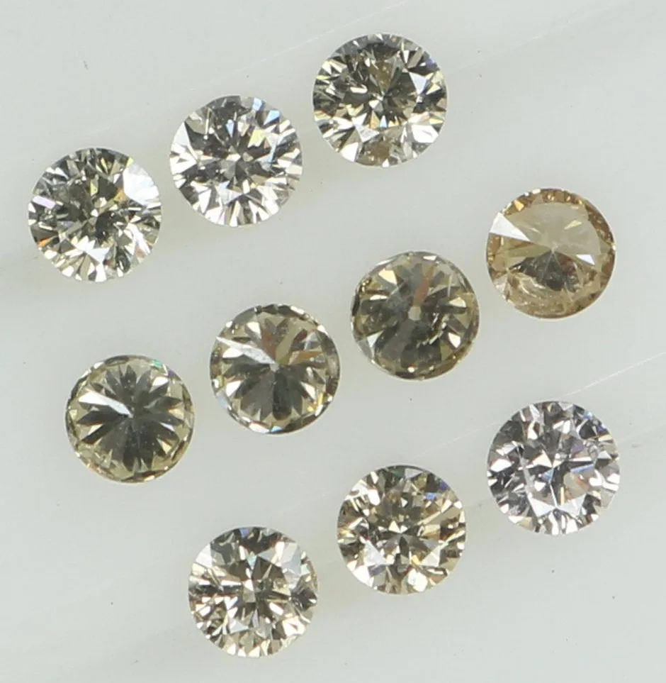 Natural Loose Diamond Round Brown Color SI2 Clarity 10 Pcs 0.39 Ct KR1467