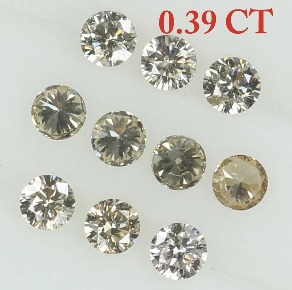 Natural Loose Diamond Round Brown Color SI2 Clarity 10 Pcs 0.39 Ct KR1467