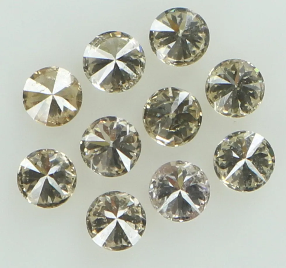 Natural Loose Diamond Round Brown Color SI2 Clarity 10 Pcs 0.39 Ct KR1467