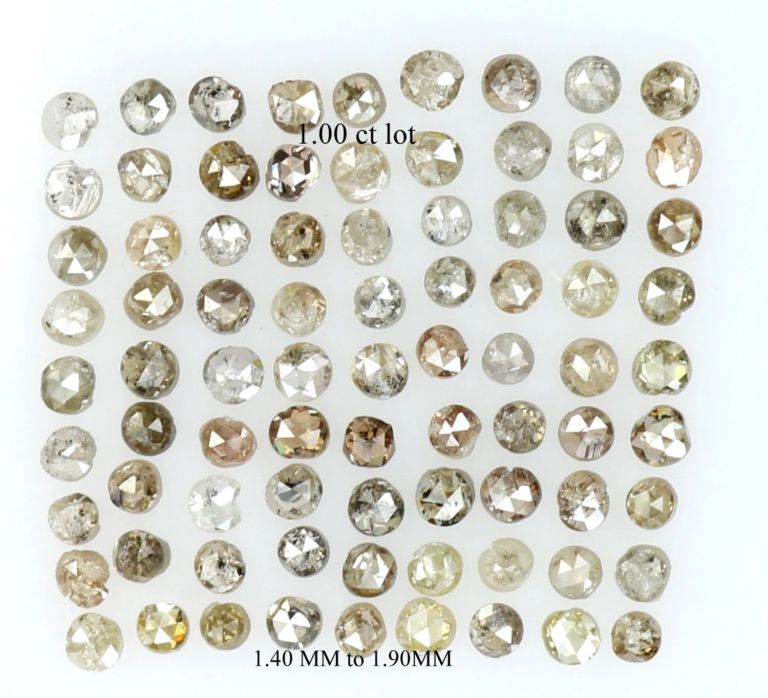 Natural Loose Diamond Round Fancy Brown Mix Color I1 I3 Clarity 1.00 Ct Lot Q54