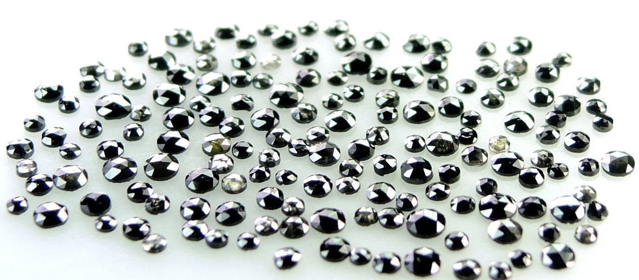 Natural Loose Diamond Round Rose Cut Black I3 Clarity All MM Size 25 Pcs Lot Q39