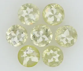 Natural Loose Diamond Round Rose Cut Yellow Grey Color I3 Clarity 7 Pcs 1.28 Ct KDL5985