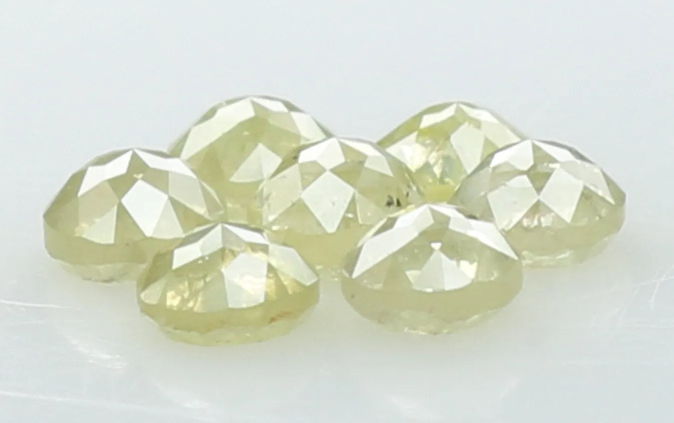 Natural Loose Diamond Round Rose Cut Yellow Grey Color I3 Clarity 7 Pcs 1.28 Ct KDL5985