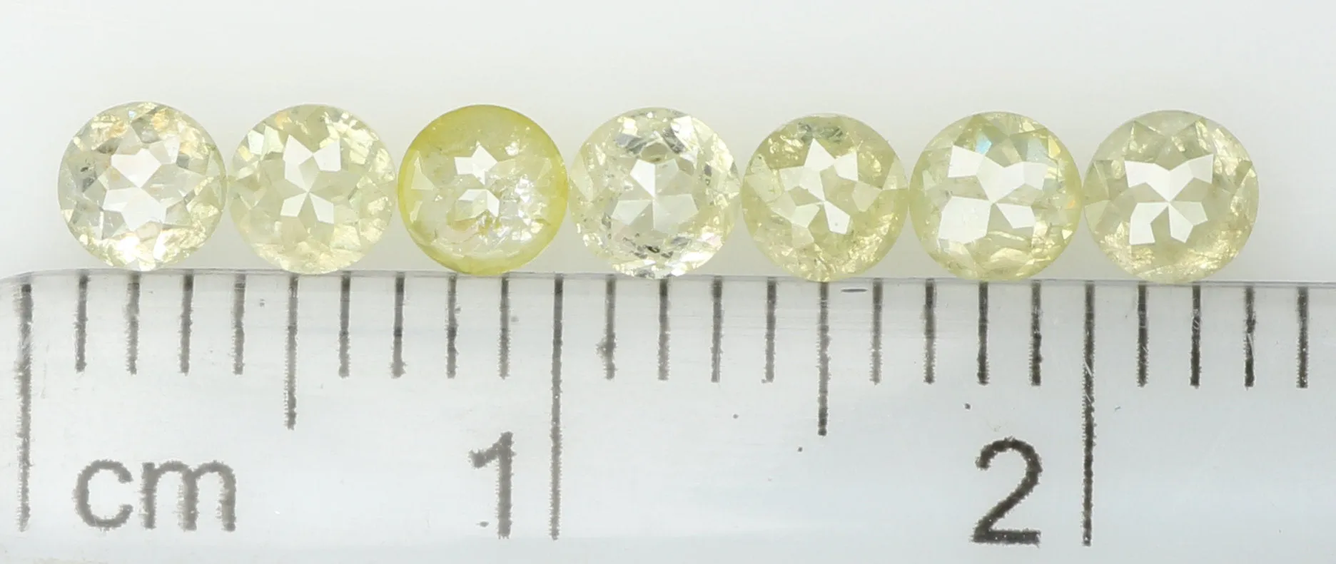 Natural Loose Diamond Round Rose Cut Yellow Grey Color I3 Clarity 7 Pcs 1.28 Ct KDL5985