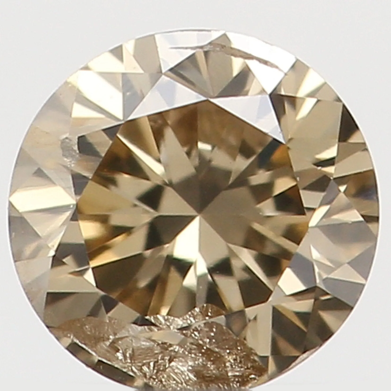 Natural Loose Diamond Round Yellow Brown Color SI1 Clarity 3.30 MM 0.14 Ct KR1345