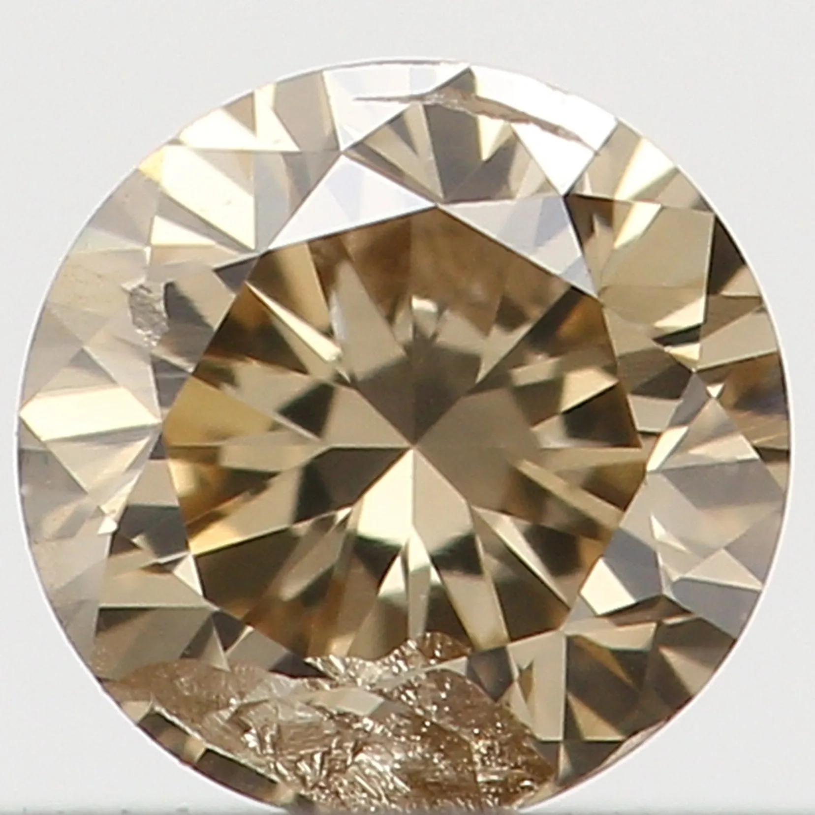 Natural Loose Diamond Round Yellow Brown Color SI1 Clarity 3.30 MM 0.14 Ct KR1345